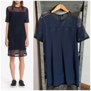 Rag & Bone Luna Mesh Shift Dress Blue Size Large